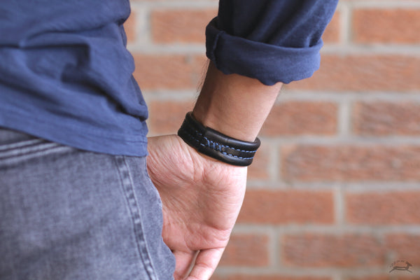 Mens leather wrist watch bands deals
