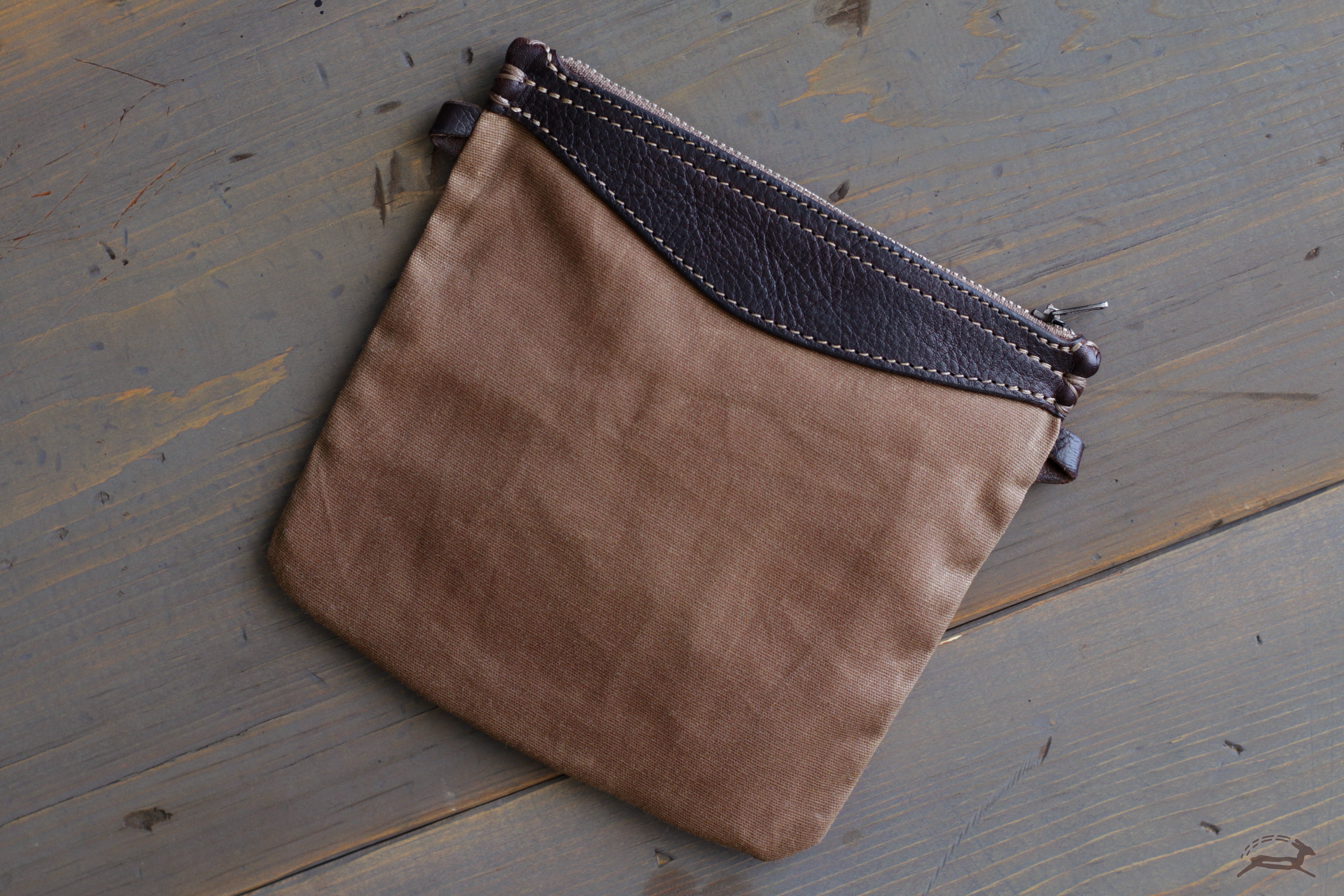 Canvas and Leather Pouch  - OCHRE handcrafted