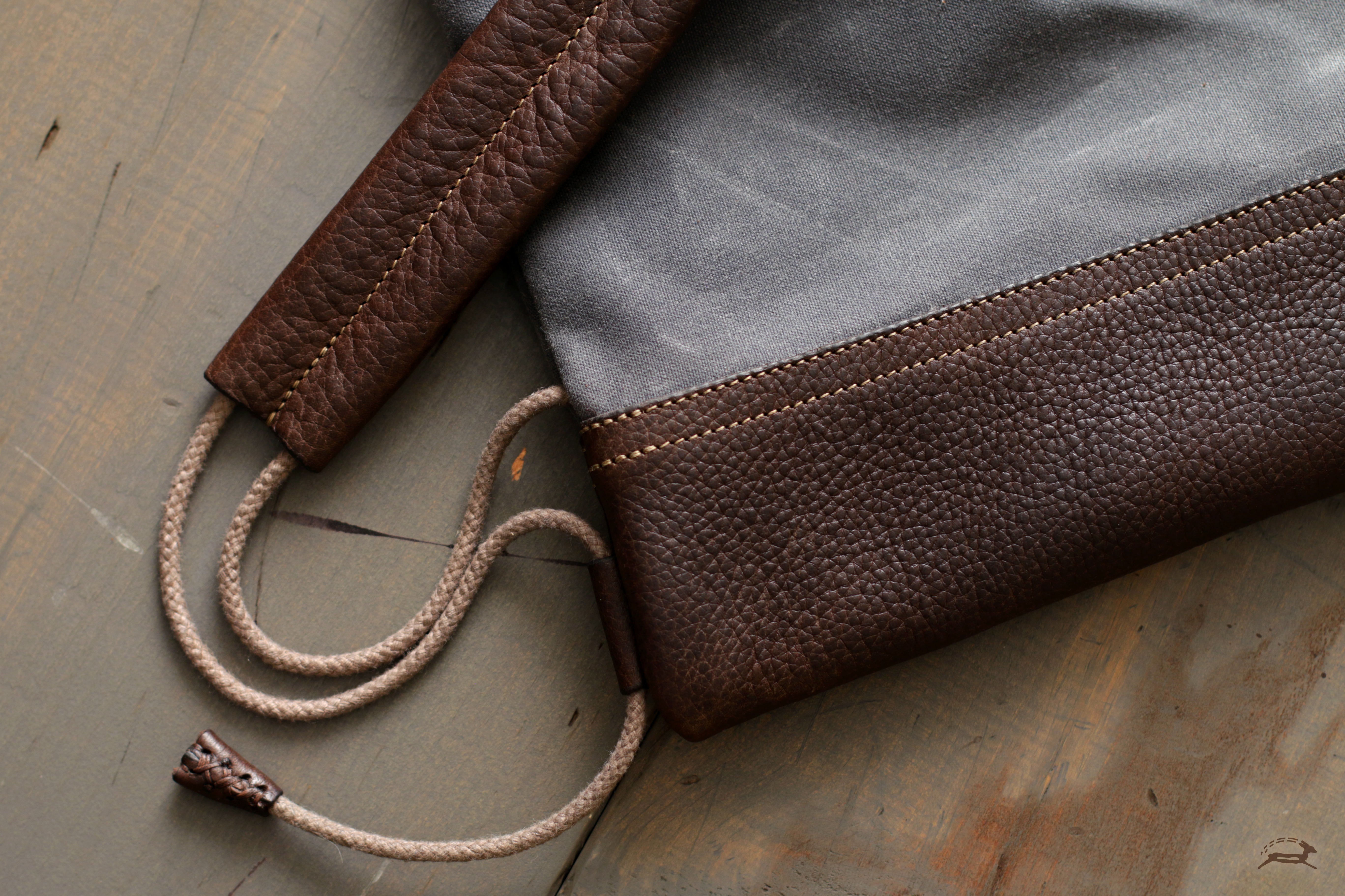 Canvas and leather backpack - OCHRE handcrafted