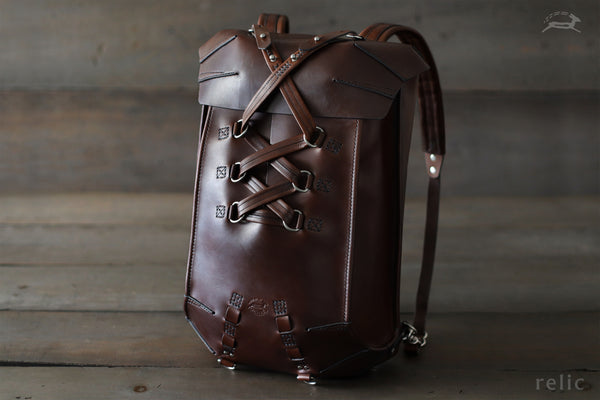 Dark Brown leather backpack - OCHRE handcrafted