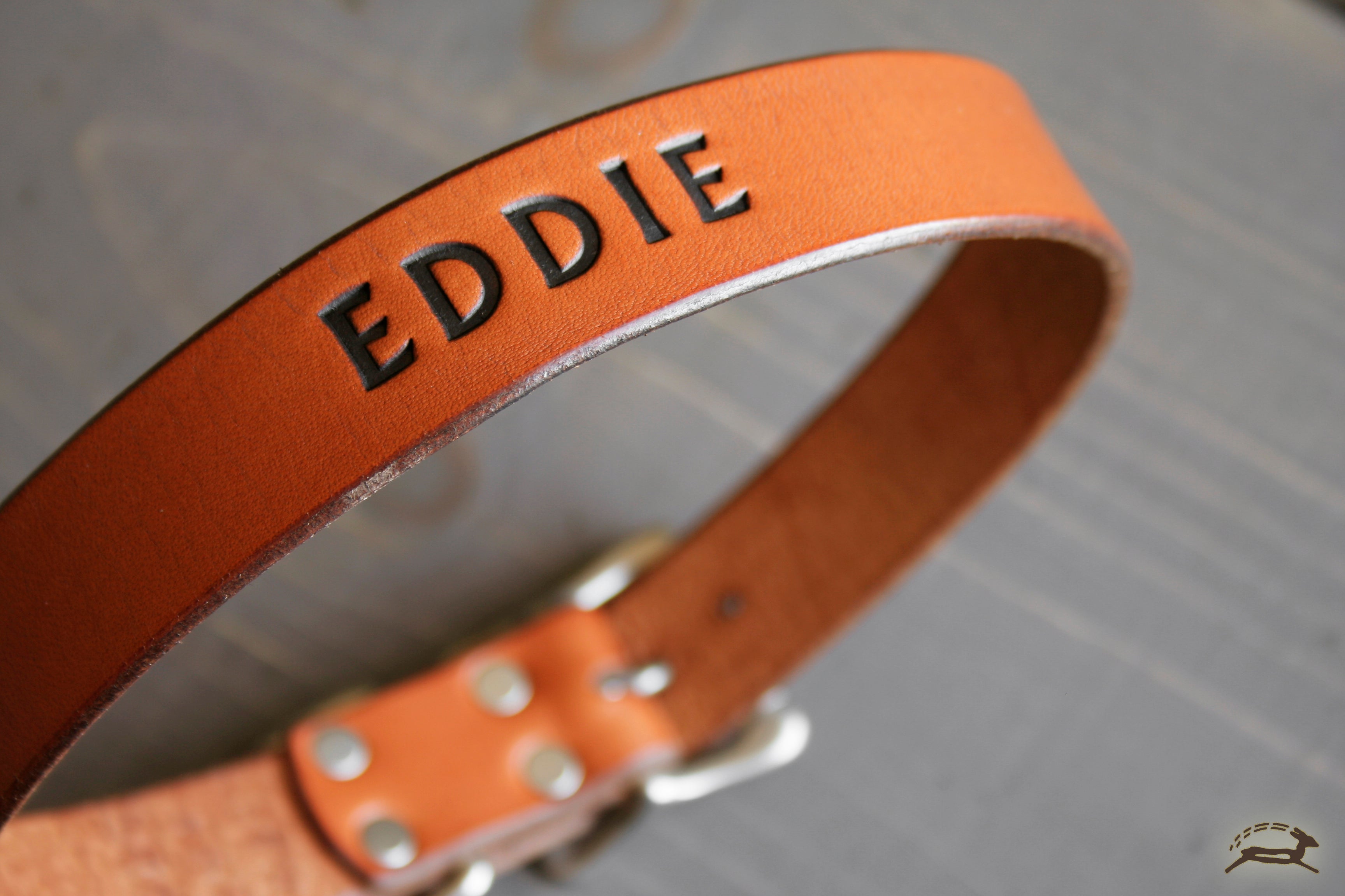 Engraved Leather Dog Collar
