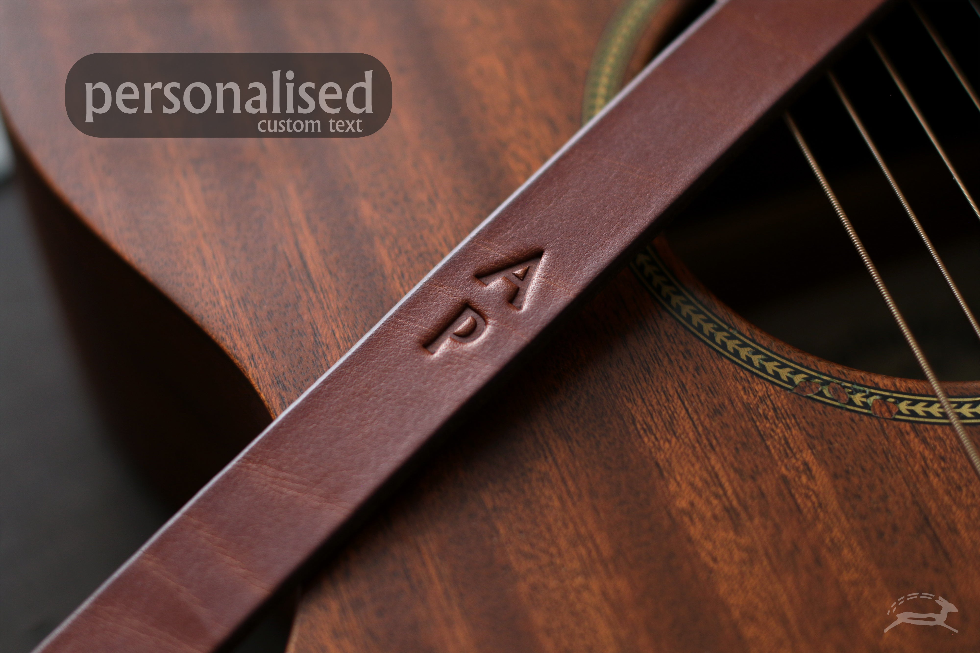 Guitar Strap with debossed initials