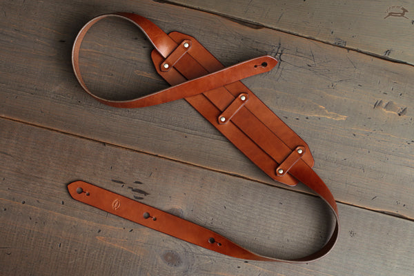 Leather Guitar Strap with Rivets