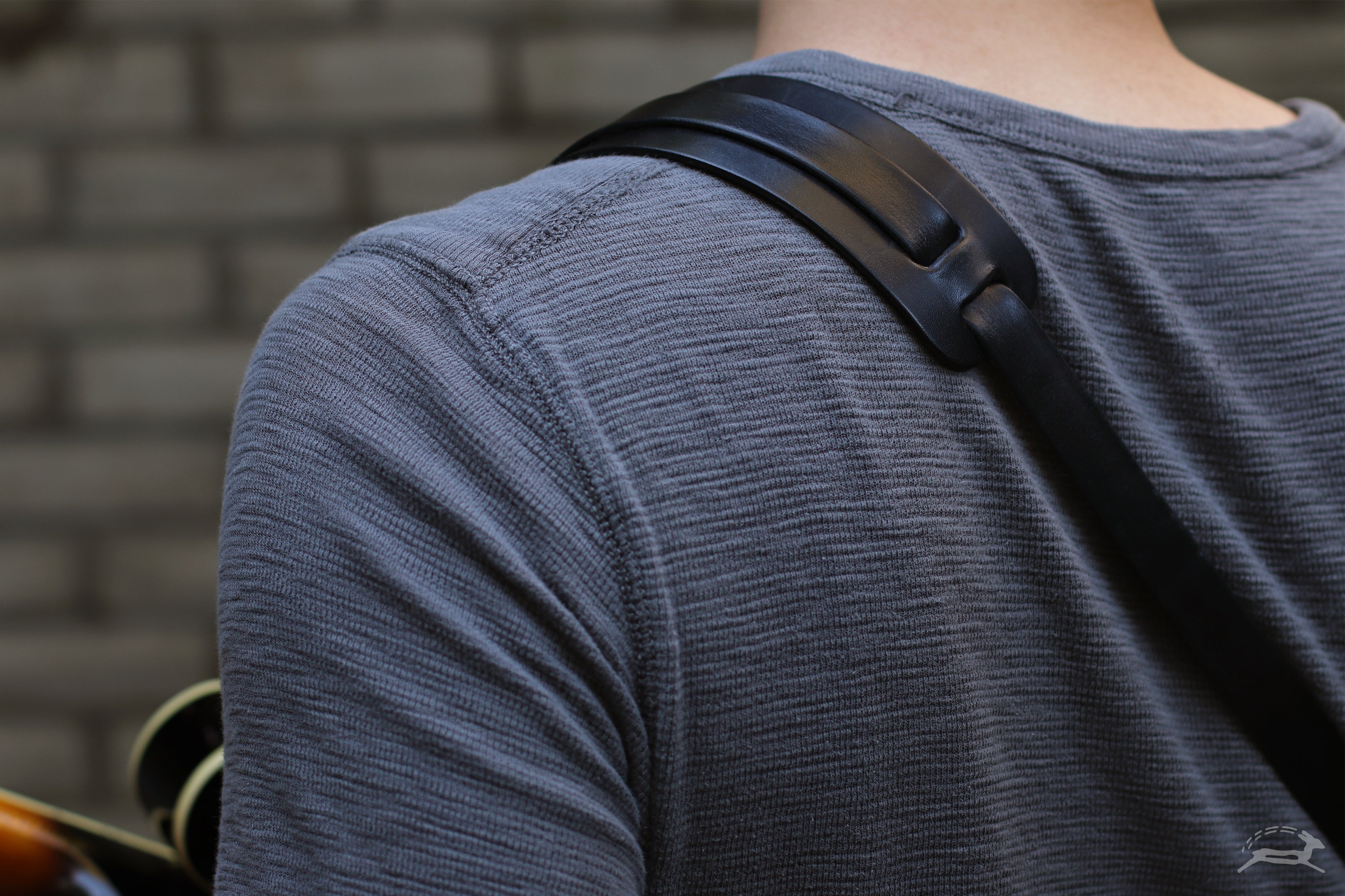 Leather Mando Strap with Shoulder Pad