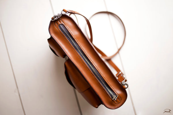 Leather satchel Zipper - OCHRE handcrafted