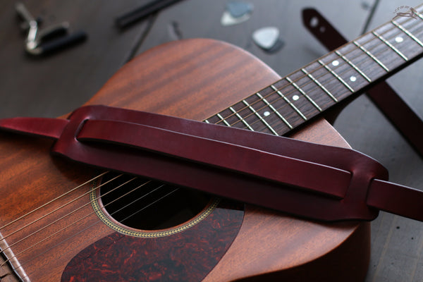 Red Leather Guitar Strap
