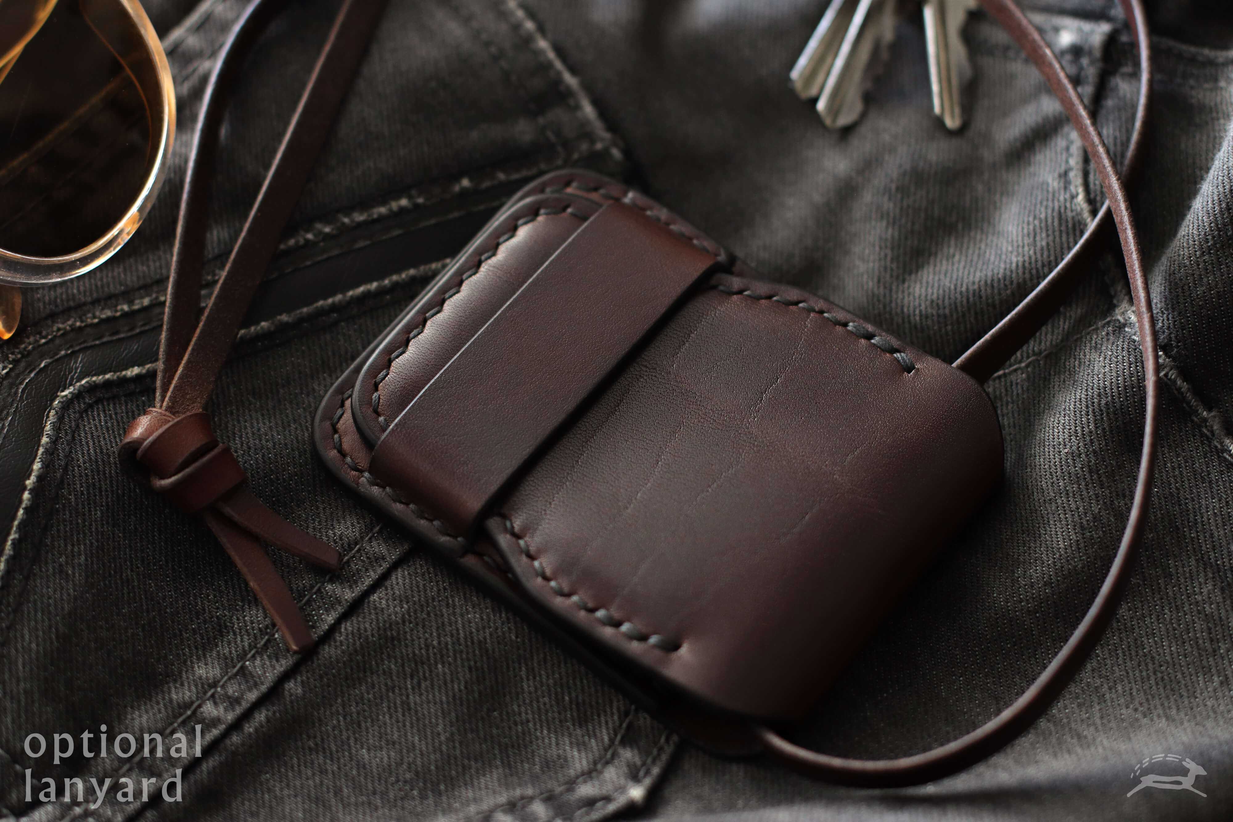 Rugged Brown Leather Wallet with Lanyard - made by OCHRE handcrafted