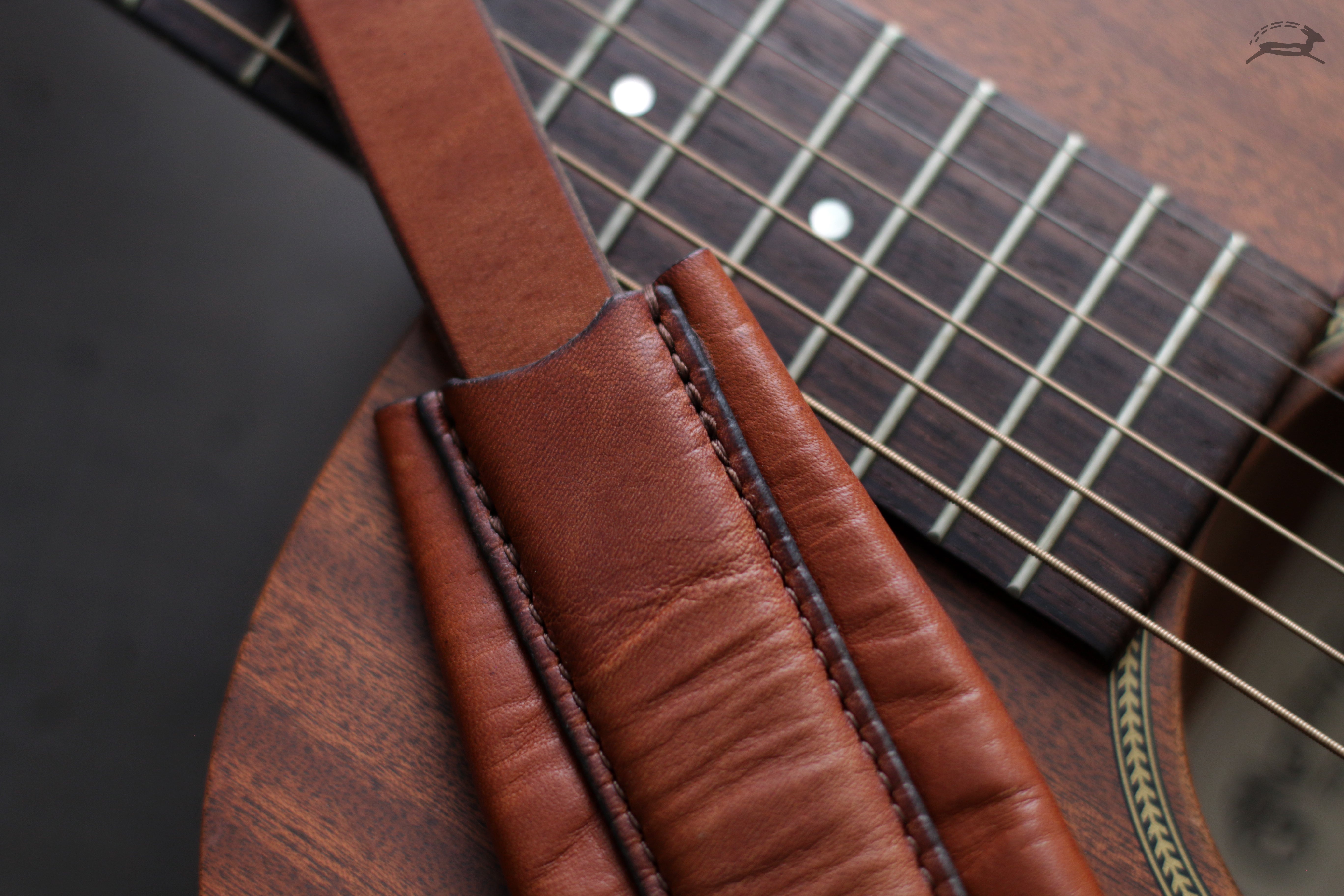 Tan Leather Guitar Strap