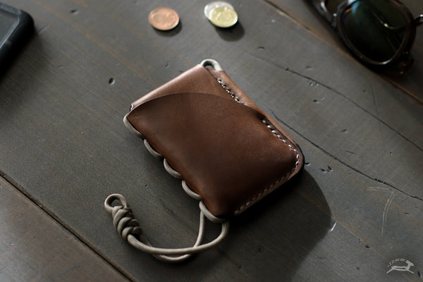 brown leather wallet on desk with sunlight - OCHRE handcrafted