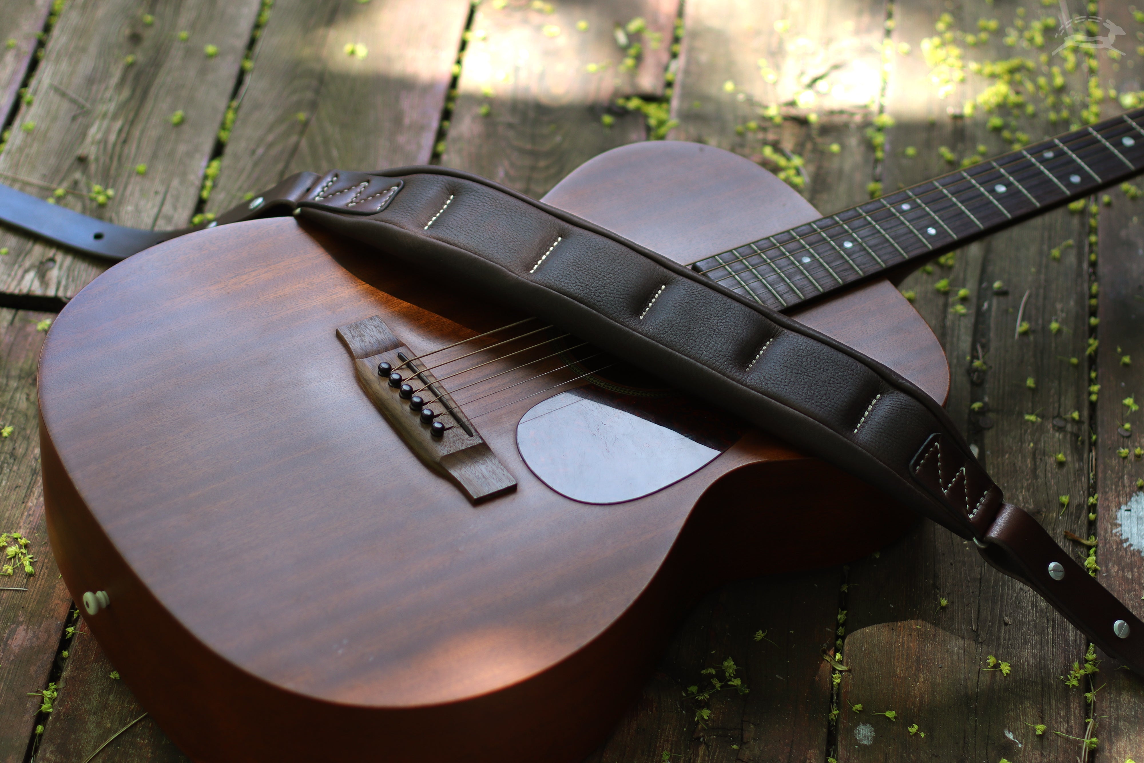 cushioned leather guitar strap for acoustic guitar - OCHRE handcrafted