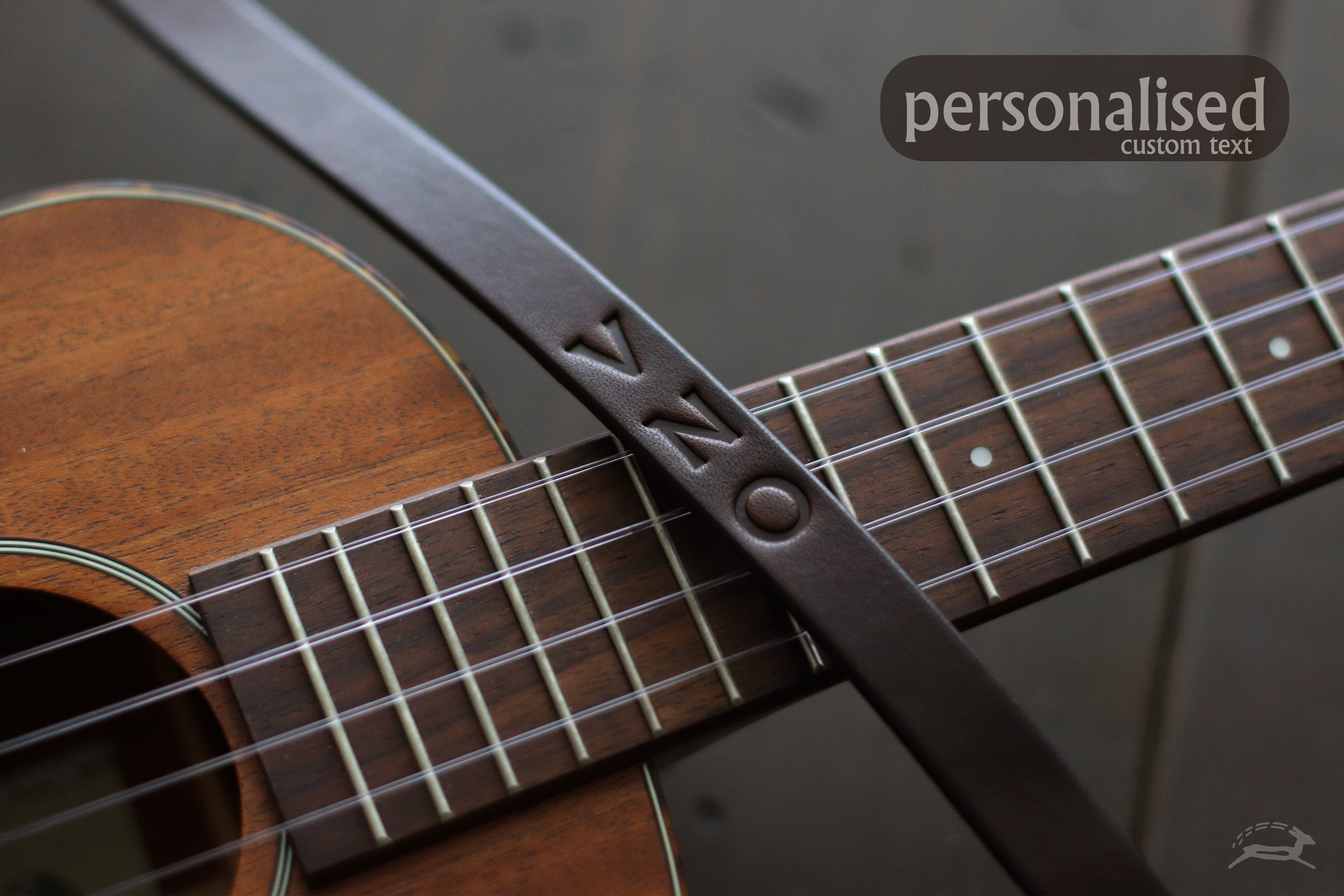 custom ukulele strap with initials - OCHRE handcrafted