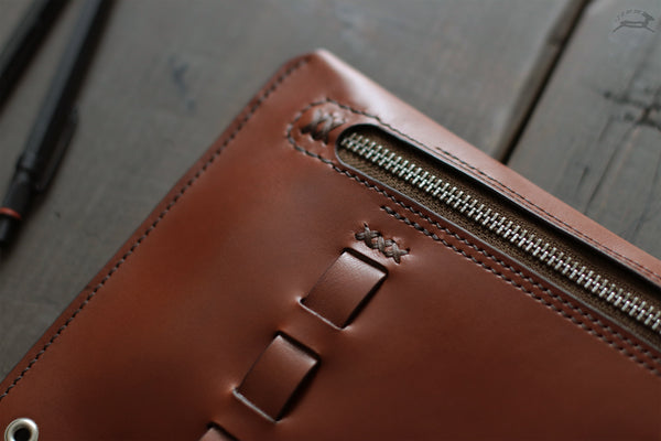 dark brown zipper case - OCHRE handcrafted