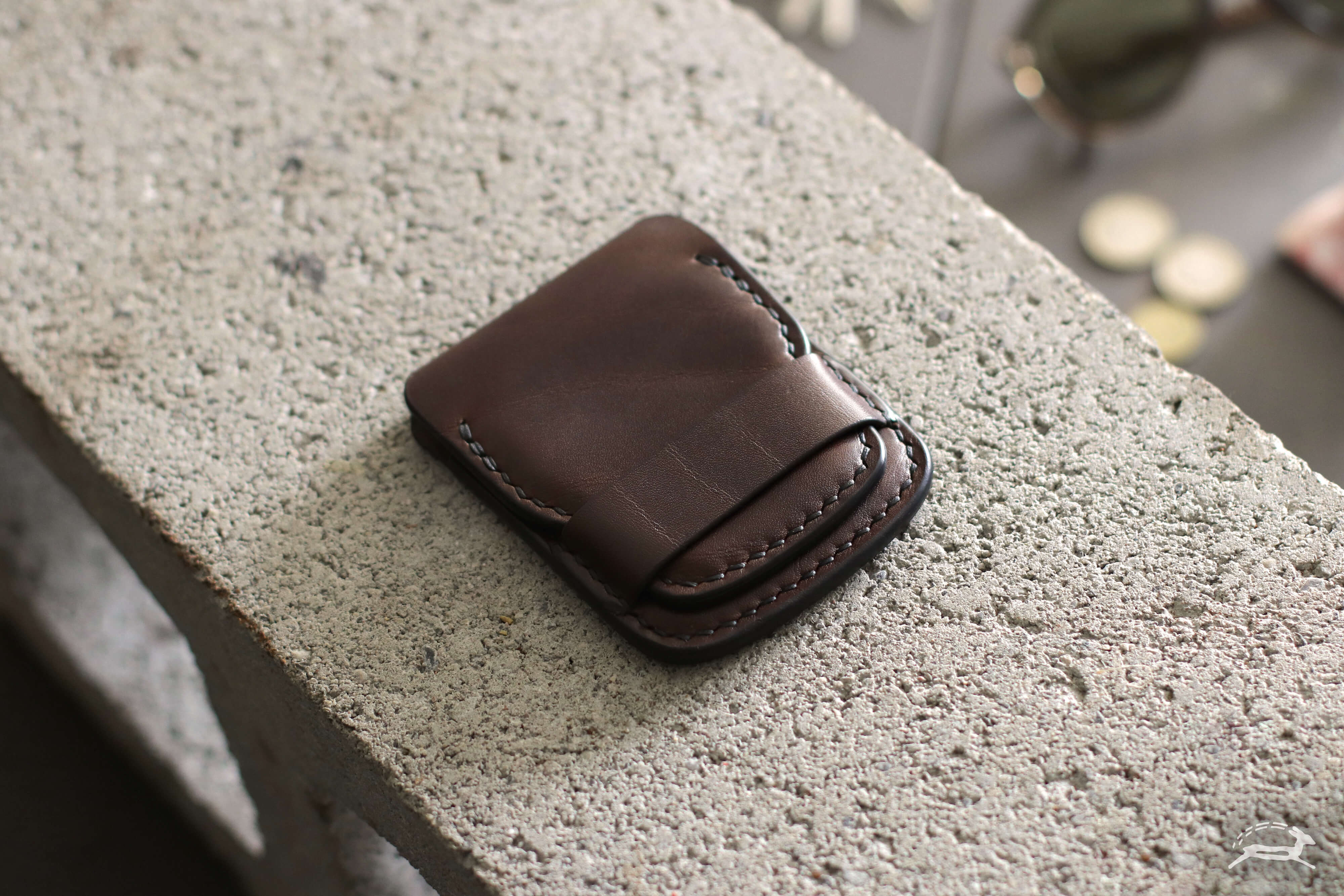 dark chocolate brown leather wallet - OCHRE handcrafted