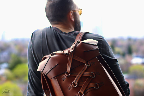 handmade leather travel backpack - OCHRE handcrafted