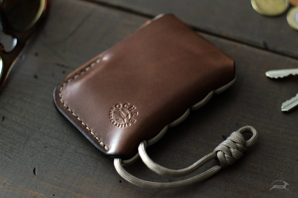 handmade leather wallet with paracord lanyard  - OCHRE handcrafted