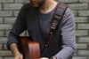 leather guitar strap with thick padding - OCHRE handcrafted
