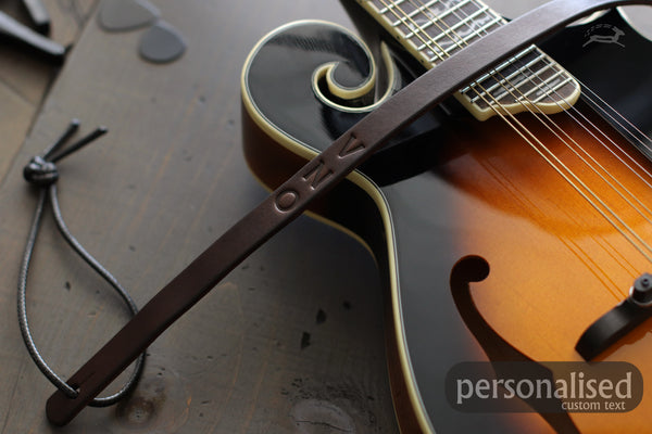 personalized leather mandolin strap - OCHRE handcrafted