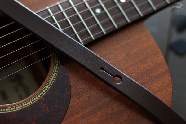 simple thin guitar strap made with premium leather - OCHRE handcrafted