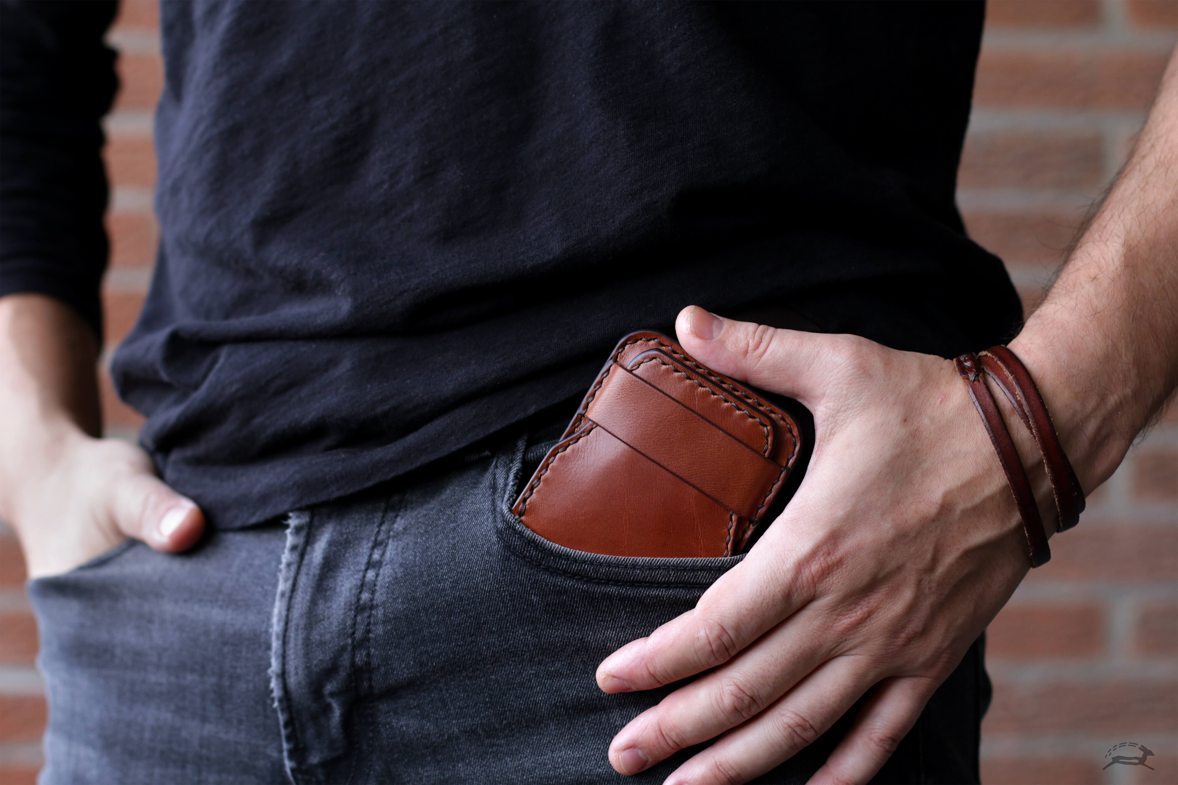 slim minimalist wallet for the front pocket - OCHRE handcrafted