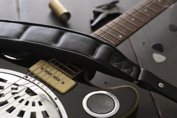 soft padded 3 inch guitar strap - OCHRE handcrafted