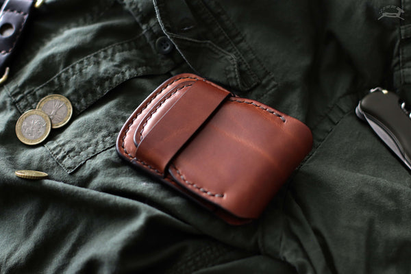 tan leather wallet edc - OCHRE handcrafted