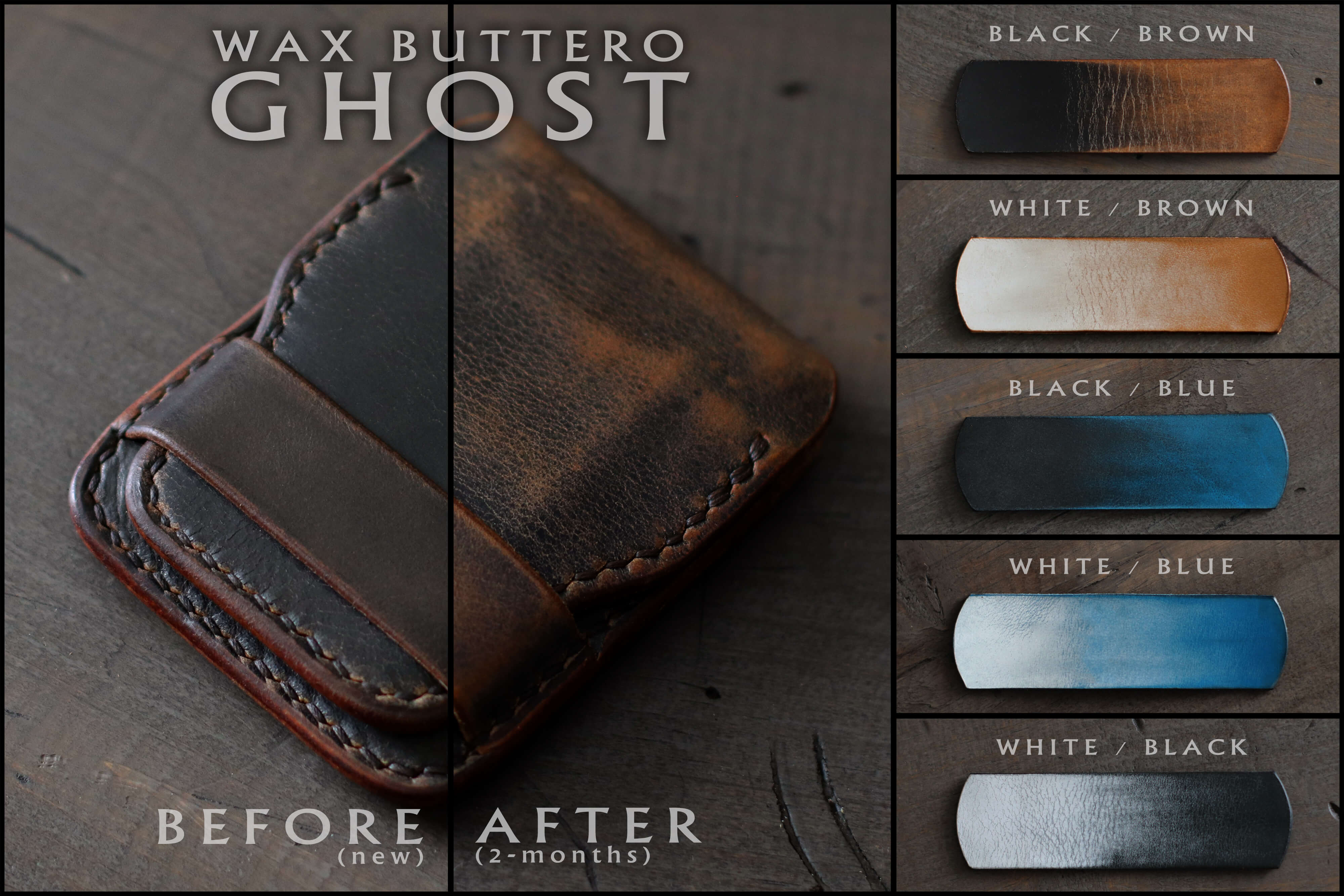 the OCHRE handcrafted FLIP wallet in waxed Buttero Ghost leather